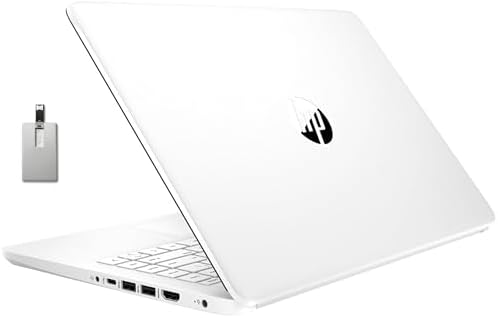 HP Stream 14" HD BrightView Laptop, Intel Celeron N4120, 4GB RAM, 64GB Storage, Intel HD Graphics, 720p Webcam, 1 Year Office 365, White, Win 11 S, 32GB Hotface USB Card (Renewed)