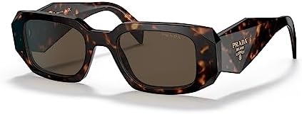 Prada PR 17WS 2AU8C1 Tortoise Plastic Rectangle Sunglasses Brown Lens