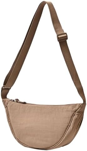 Crossbody Bag Nylon Crescent Bag Women Lightweight Small Hobo Bag with 2 Pack Inner Dumpling Bag Casual