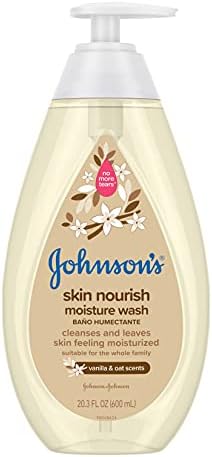 Johnson's Baby Skin Nourishing Moisture Baby Body Wash With Vanilla & Oat Scents, Hypoallergenic & Tear Free Baby Bath Wash, Paraben-, Dye-, Sulfate & Phthalate-Free, 20.3 fl. oz
