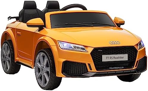 Aosom 6V Kids Electric Ride On Car, Licensed Audi TT RS with Suspension System and Remote Control, Horn, 5 Songs, Lights, MP3 Player - Yellow