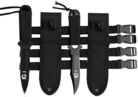 GASHER Scuba Diving Knife with Leg Straps & Sheath, Razor Sharp - Lightweight Diving Equipment for Spearfishing, Snorkeling, Hunting, Rescue & Water Sports