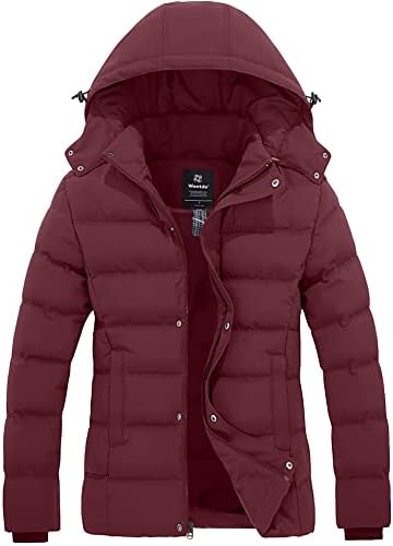 Wantdo Women's Hooded Warm Winter Coat Quilted Thicken Puffer Jacket with Removable Hood