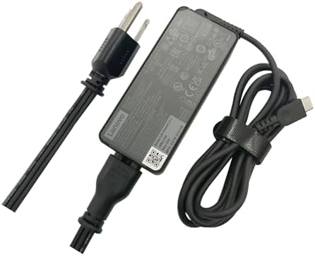 Lenovo Laptop Charger 45W Watt USB Type C(USB-C) AC Power Adapter - Chromebook Duet 3 (11"")，Yoga 6 (13"" AMD) 2 in 1，100e (2nd Gen) (11.6"") Laptop, ADLX45YCC3G