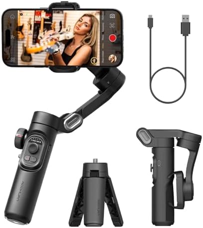 AOCHUAN Phone Gimbal Stabilizer 3-Axis Smartphone Foldable Gimbal for iPhone Gimble with Focus Wheel TikTok YouTube Vlog Stabilizer for iPhone 15 14 13 12 Pro Max&Android-AOCHUAN Smart XE