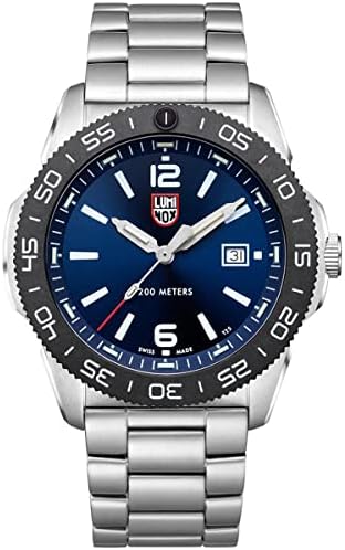 Luminox Men's Navy Seal Pacific Diver 3120 Series Silver Stainless Steel Oyster Band Blue Dial Quartz Analog Watch