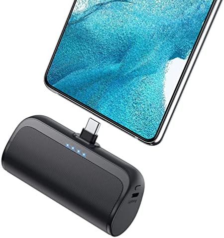 Mini Portable Charger 5200mAh,PD Fast Charging USB C Power Bank,Portable Phone Charger for Android,Ultra-Compact Plug in Battery Pack Compatible with Samsung Galaxy S22/S21,Moto,LG,Pixel (Type-C Only)