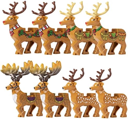 Sawaruita Christmas Reindeer Figures Animals Building Blocks Model Brick Set Accessories Decorations, Christmas Tree Ornaments Toys Compatible with Major Brand