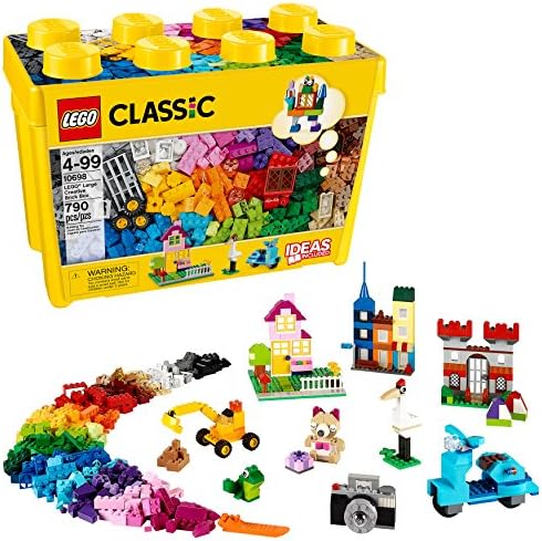 LEGO Classic Large Creative Brick Box 10698 Building Toy Set for Back to School, Toy Storage Solution for Classrooms, Interactive Building Toy for Kids, Boys, and Girls
