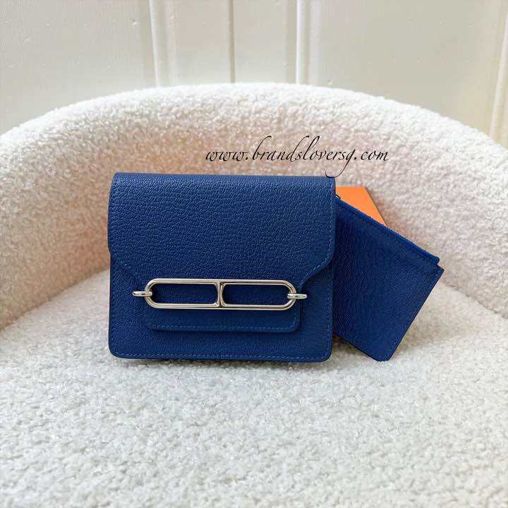 (Pre-loved) Hermes Roulis Slim in Bleu de France Evercolor Leather and PHW