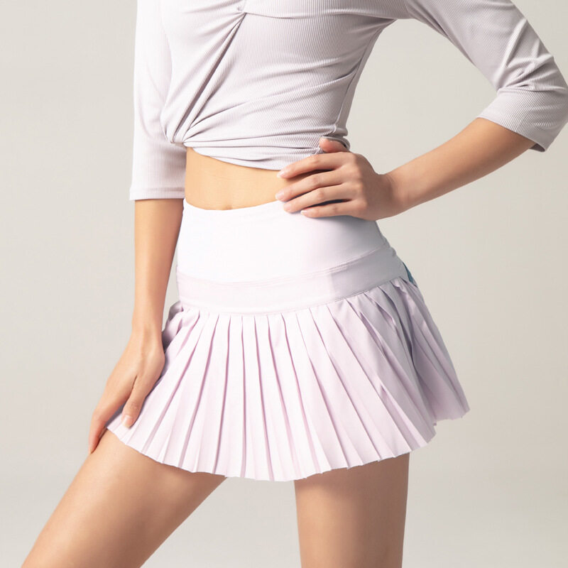Women Pleated Sports Tennis Skirts Golf Skirt Inner Shorts Panty Pocket High Waist Athletic Running Skorts Quick Dry Sport Bottoms