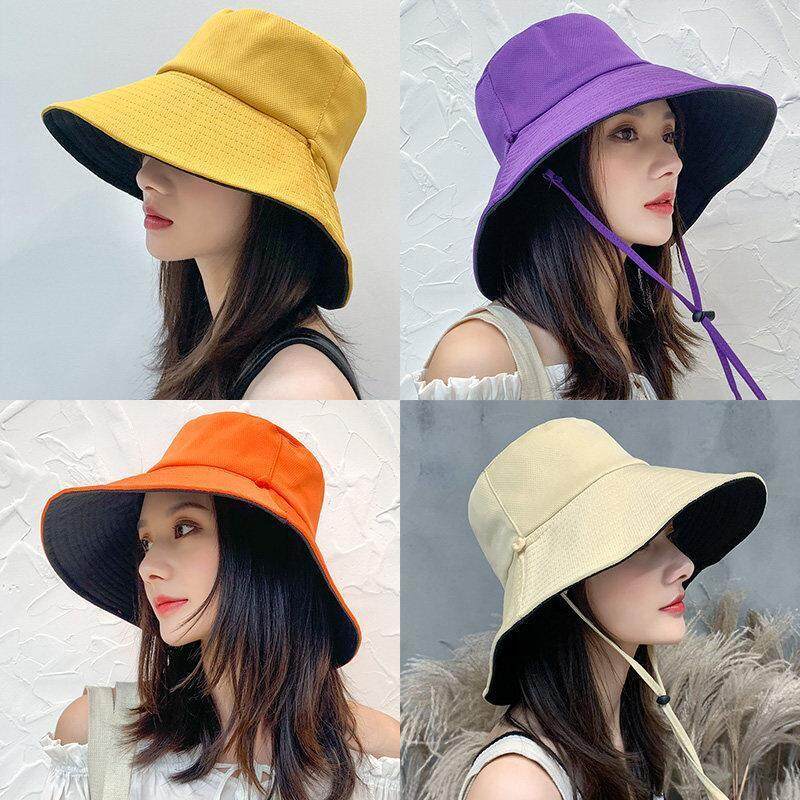 Double-sided Foldable Bucket Summer Sun Hat for Women Girls Visor Fisherman Cap Anti-UV Wide Brim Sunscreen Hats Caps