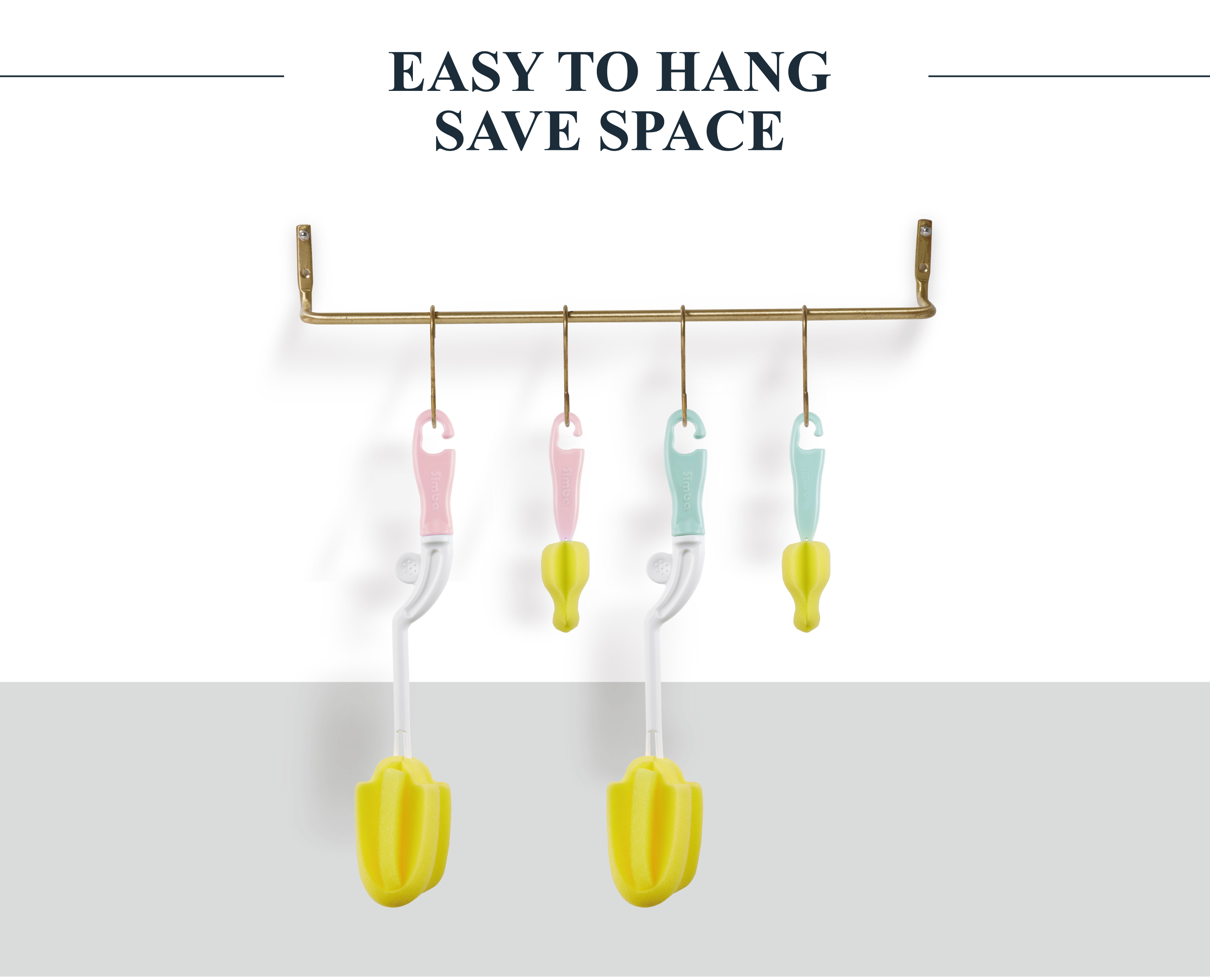 Simba Rotary Bottle Sponge Brush (Blue/Pink)