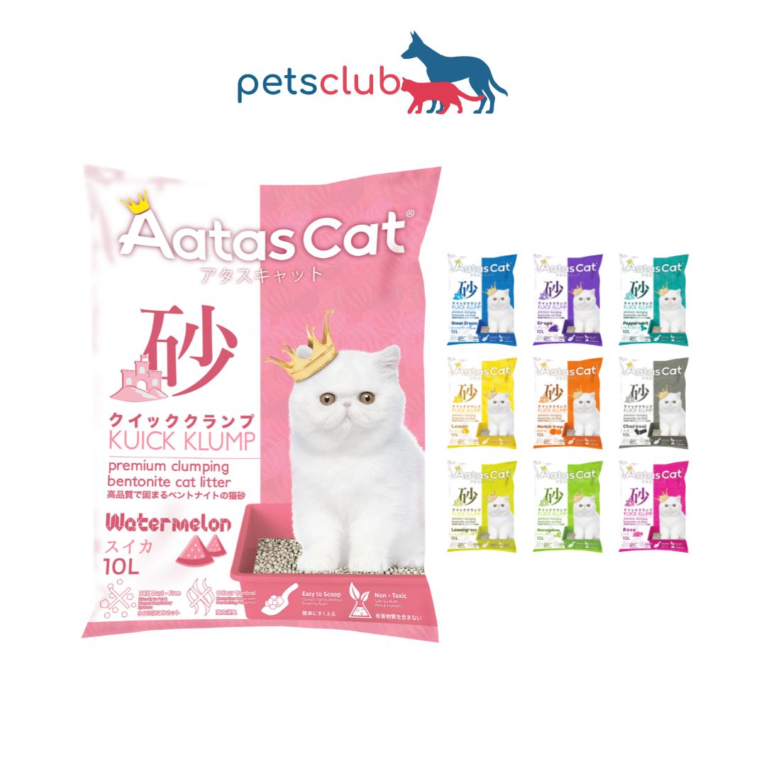 [4/6/12 Packs] Aatas Cat Kuick Klump Bentonite Cat Litter, 12 Flavours, 98% Dust-Free, Non-Toxic, Instant Clump, Odour Control