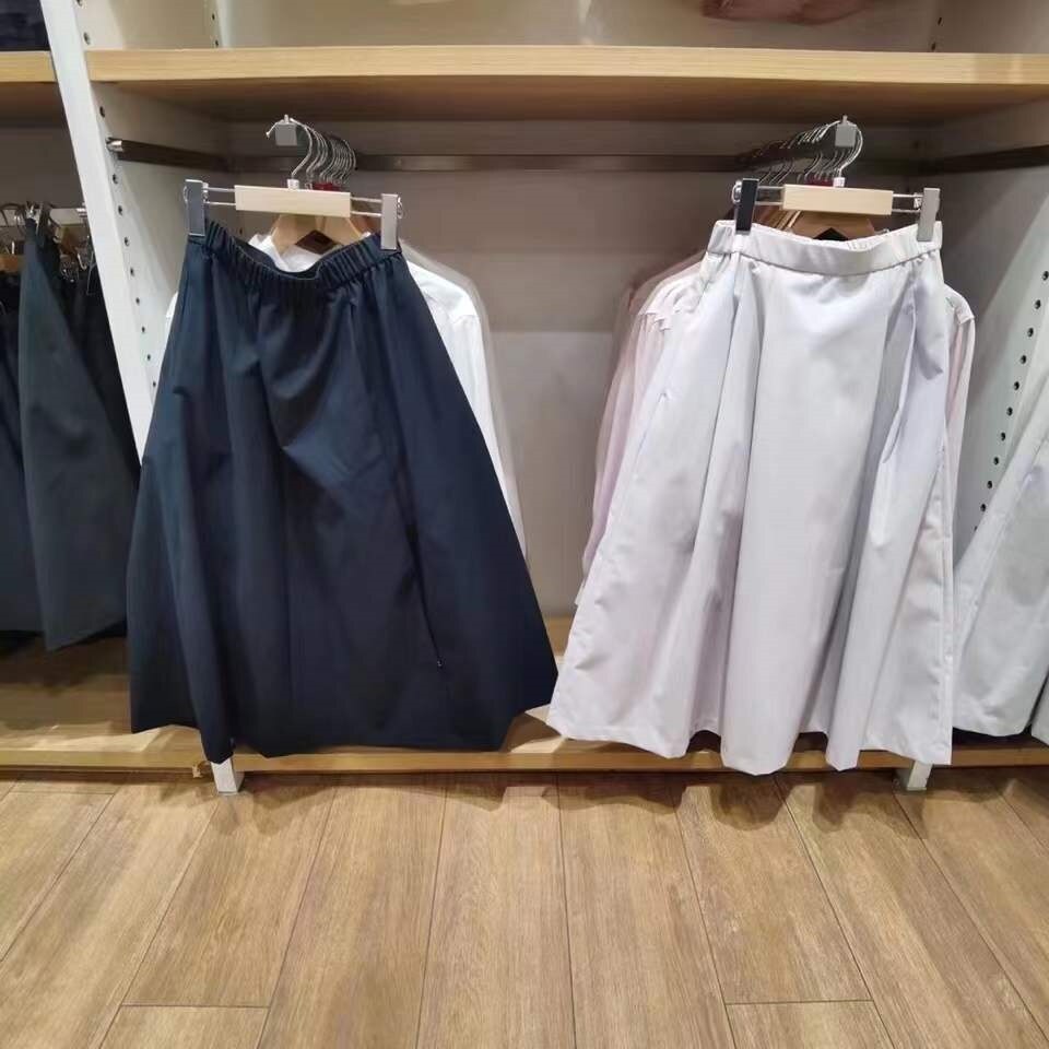 2023 New Uniqlo PXGˉTitleistKorean Fashion Versatile Fitting room women's spring pleated skirt elastic waist high waist skirt pleated skirt long skirt 449107