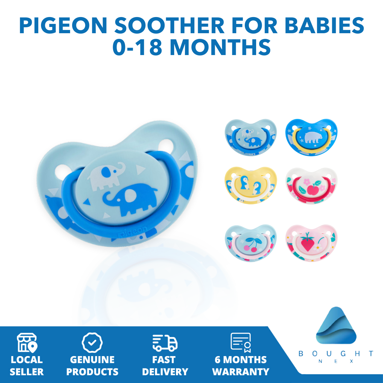 Pigeon Soother FunFriends for Babies 0-18 Months Different Sizes Easy Infant Oral Teeth Development Lightweight Pacifier