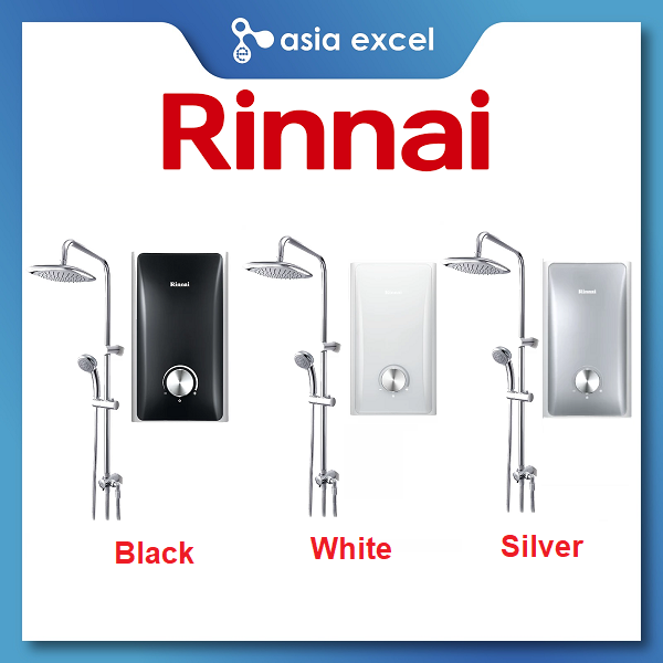 RINNAI REI-A330NPR BLACK/WHITE/SILVER INSTANT HEATER WITH RAINSHOWER SET