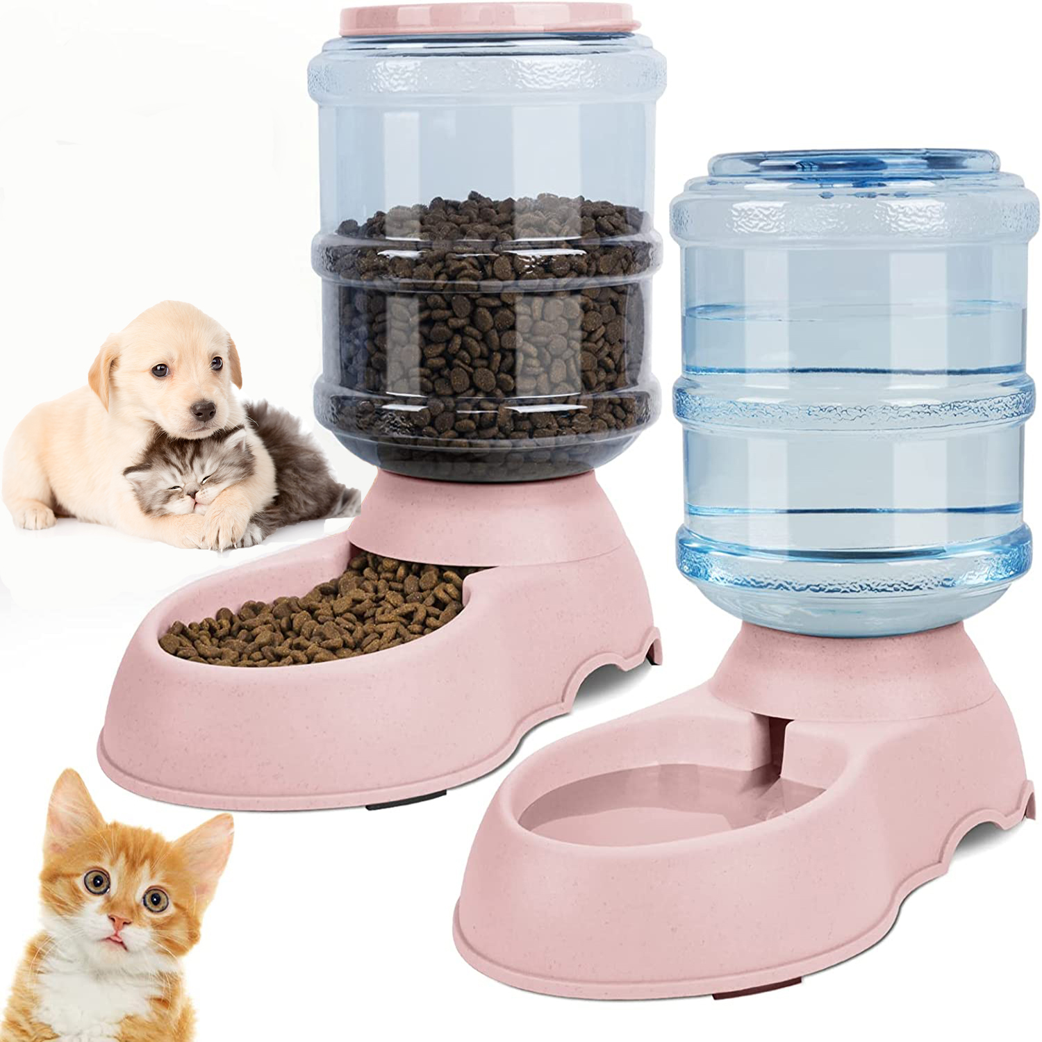 3.8L Automatic Pet Feeder Large Capacity Cat Dog Food Dispenser For Pet Water Drinking,Feeding,Corner Food Dispenser Water Bowl